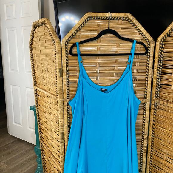 Torrid 2X Maxi Challis Trapeze Dress Bluebird NWT plus size coastal resort - Picture 9 of 9